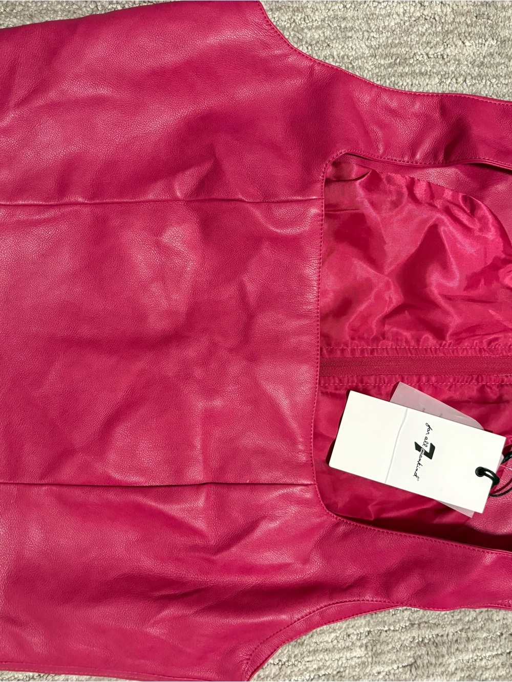 7 For All Mankind Bright Pink Leather Dress